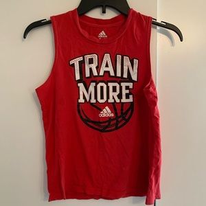 Adidas - Boys Red Sleeveless Basketball Tank Top